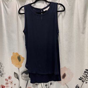 Loft Tunic Length Mixed Media Shell